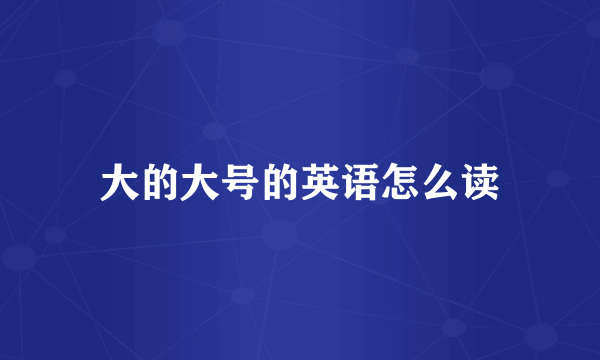 大的大号的英语怎么读