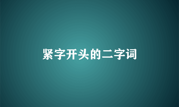 紧字开头的二字词
