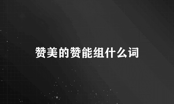 赞美的赞能组什么词