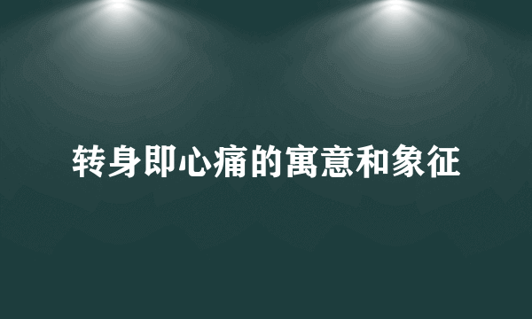 转身即心痛的寓意和象征