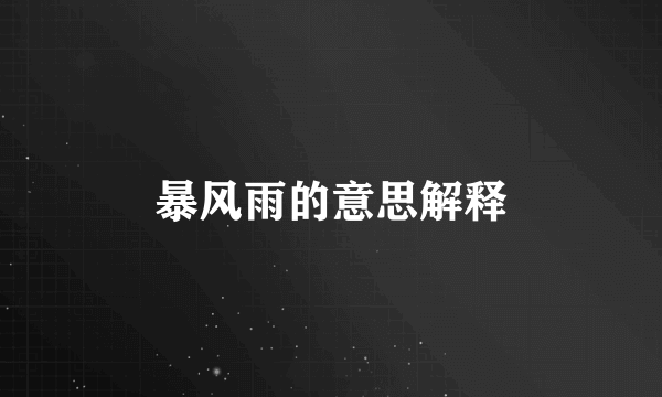 暴风雨的意思解释