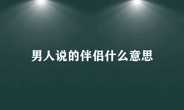 男人说的伴侣什么意思