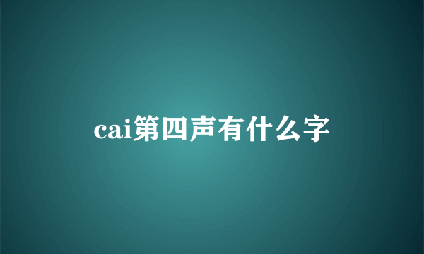 cai第四声有什么字