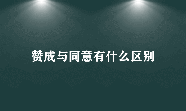 赞成与同意有什么区别