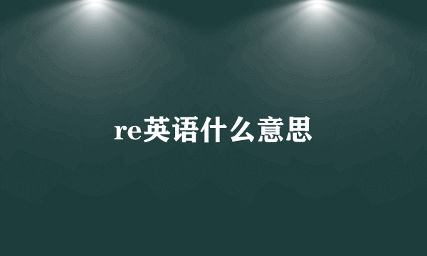re英语什么意思