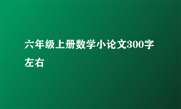 六年级上册数学小论文300字左右