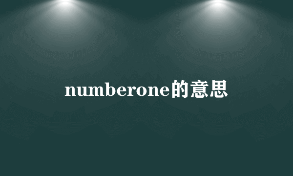 numberone的意思