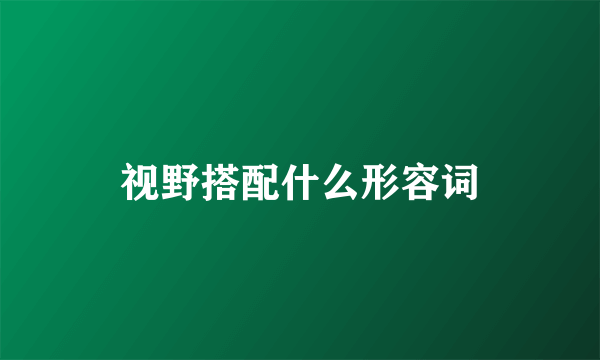 视野搭配什么形容词
