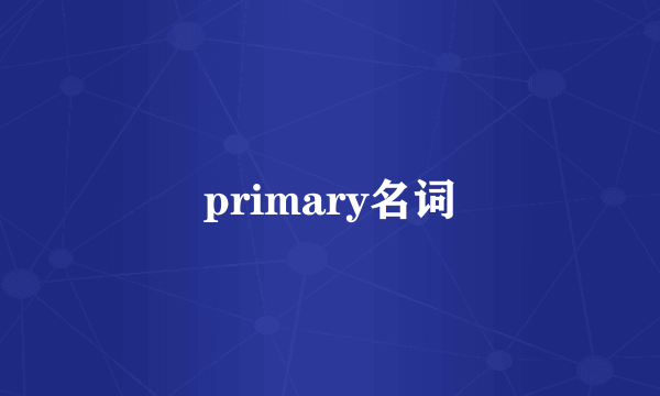 primary名词