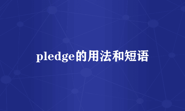pledge的用法和短语