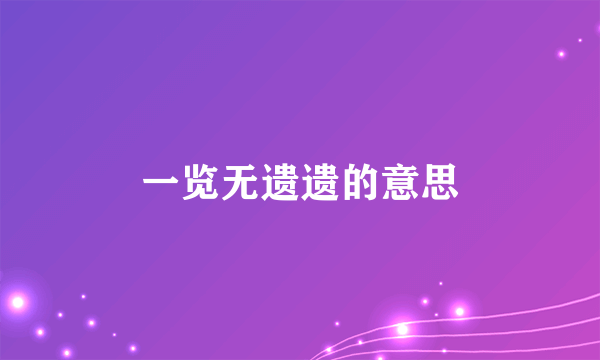 一览无遗遗的意思