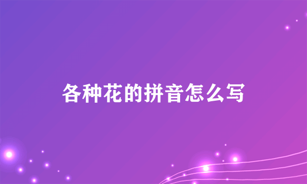 各种花的拼音怎么写