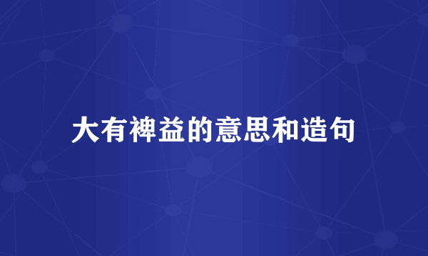 大有裨益的意思和造句