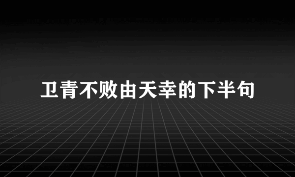 卫青不败由天幸的下半句