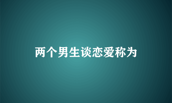 两个男生谈恋爱称为