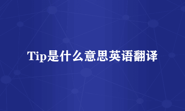 Tip是什么意思英语翻译