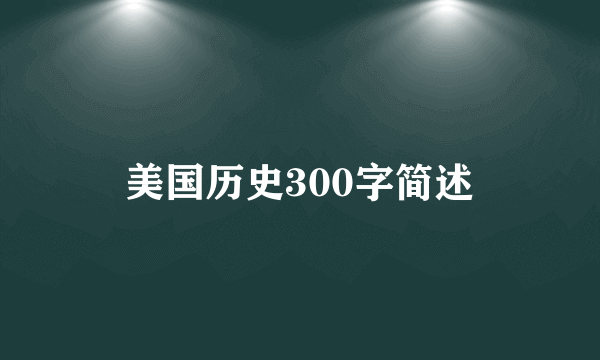 美国历史300字简述
