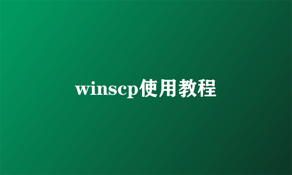 winscp使用教程