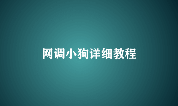 网调小狗详细教程