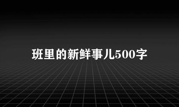 班里的新鲜事儿500字