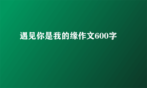 遇见你是我的缘作文600字