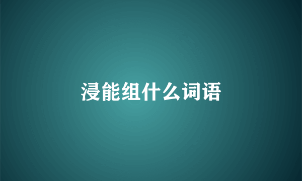 浸能组什么词语