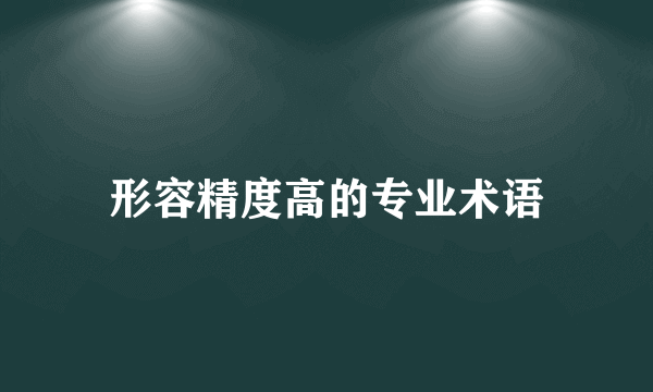 形容精度高的专业术语