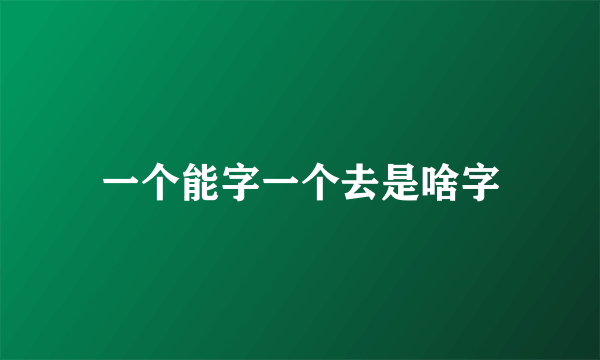 一个能字一个去是啥字