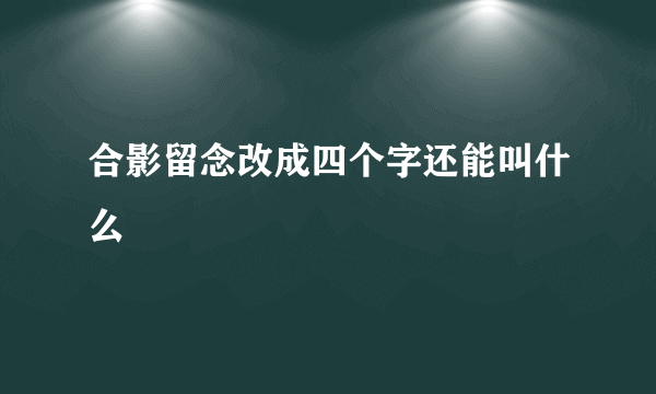 合影留念改成四个字还能叫什么