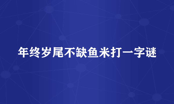 年终岁尾不缺鱼米打一字谜