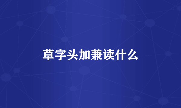 草字头加兼读什么