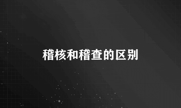 稽核和稽查的区别