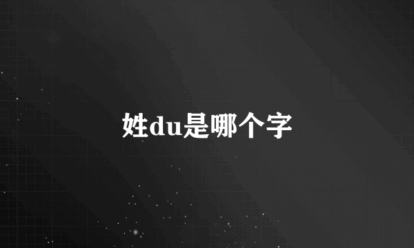 姓du是哪个字