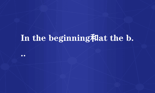 In the beginning和at the beginning的区别