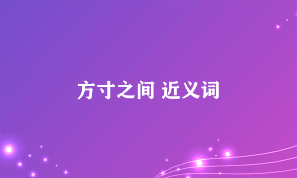 方寸之间 近义词