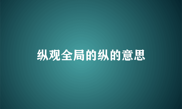纵观全局的纵的意思