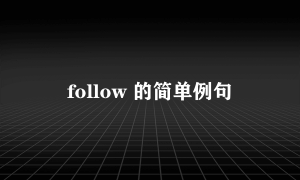 follow 的简单例句
