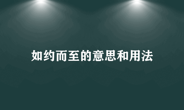 如约而至的意思和用法