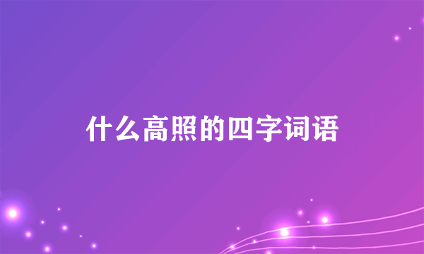 什么高照的四字词语