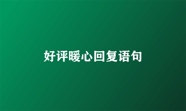 好评暖心回复语句