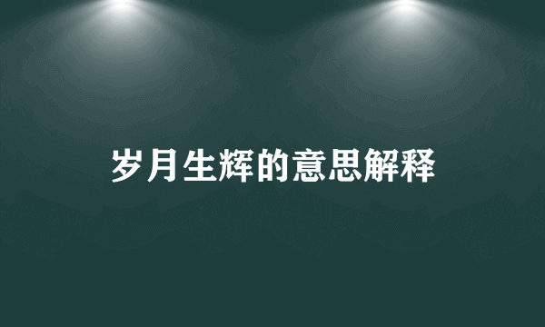 岁月生辉的意思解释