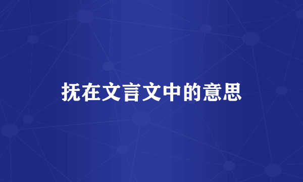 抚在文言文中的意思