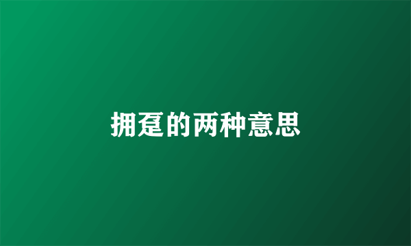 拥趸的两种意思