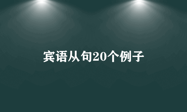宾语从句20个例子