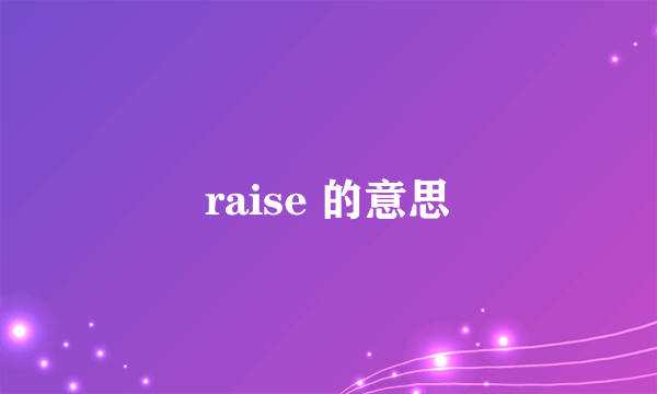 raise 的意思