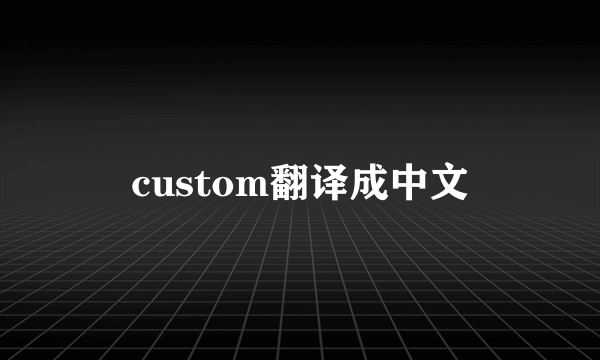 custom翻译成中文