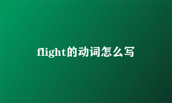 flight的动词怎么写