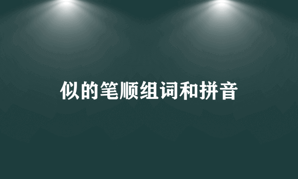 似的笔顺组词和拼音