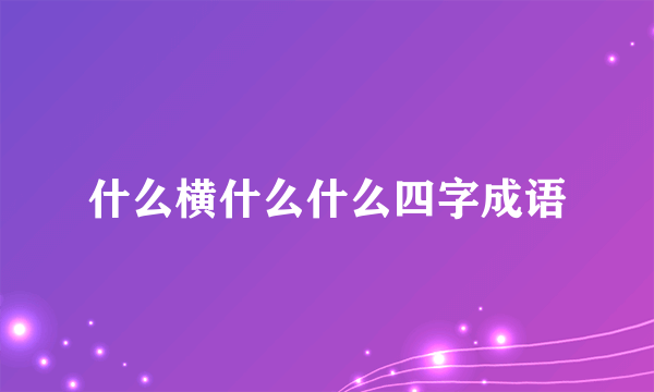什么横什么什么四字成语