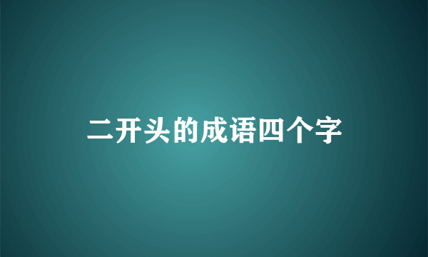 二开头的成语四个字